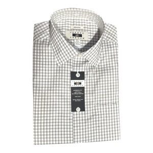 Joseph Abboud Modern Fit Dress Shirt 15.5 32/33 or 16 32/33| Brown & White Check